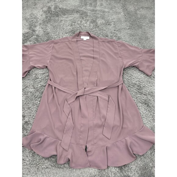 Birdy Grey Robe Womans Medium/Large Flutter Ruffle Bridesmaid Wedding Cardigan - Picture 1 of 9